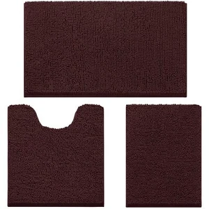 3 Pieces Bathroom Rugs Ultra Soft Non Slip Absorbent Chenille Toilet Bath Mat... - Picture 1 of 7