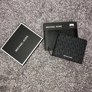 Michael Kors Andy Slim Billfold Bi Fold Card Leather Mens Card Wallet Black - Picture 1 of 7