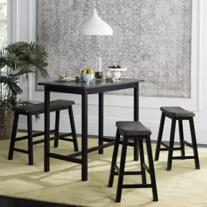SAFAVIEH Hailey 4 Pc Set Pub Table | Black / Brown | - Picture 1 of 6