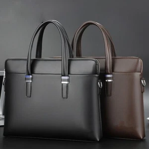 Men Briefcases Bag Laptop Business Travel Bags Handbags Leather Office Bag - Bild 1 von 22