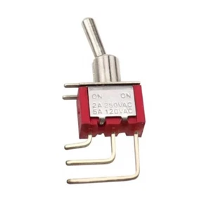 5x Mini Interruttore a levetta angolo retto SPDT 2 posizioni ON-ON contatto lega argento - Foto 1 di 7