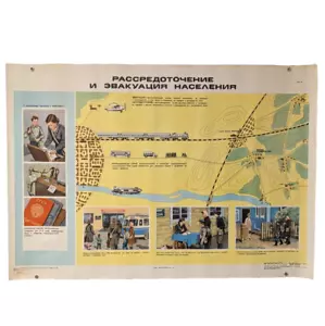 Dispersal of population during evacuation -Cold War - Original Poster - Big Size - Picture 1 of 10
