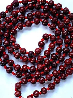 Handmade Rosewood Mala with 5 Mukhi Rudraksha Guru Bead (8mm Beads) - Harness - Image 1 of 4