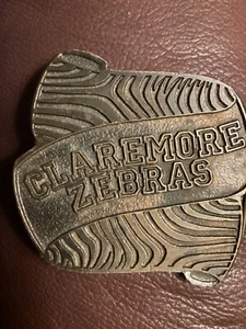Seltene Claremont Oklahoma High School Zebra Bronae Gürtelschnalle "amerikanisches Geschenk" - Bild 1 von 3