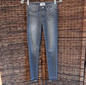 Paige Jeans Women's 24 Gray Verdugo Ankle Skinny Denim Gemma Trendy Preppy Boho  - Picture 1 of 8