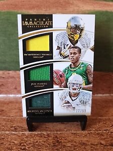 2015 Immaculate, Thomas, Young, Mariota, Triple Jersey Patch, 77/99 Oregon Ducks