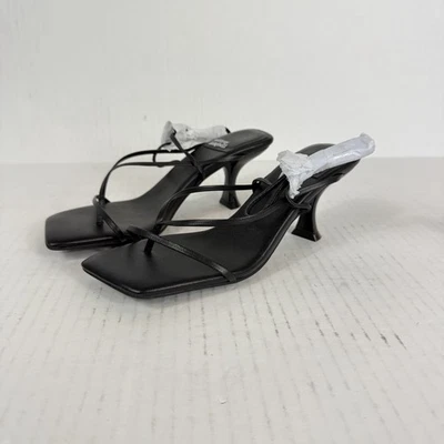 Sandália Salto JEFFREY CAMPBELL NOVA Feminina Preta com Tiras - Tamanho 6.5 - Imagem 1 de 4