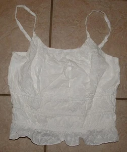 NEW Girls Sz XL (14) White Eyelet Adjustable Straps Sleeveless Top ART CLASS - Picture 1 of 4