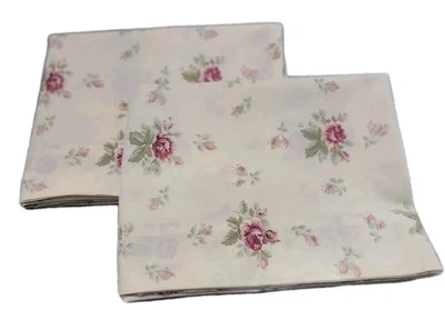 Juego de 2 fundas de almohada color crema con rosas rojas aspecto vintage 20 X 30 Stan/Queen Foto 1 de 4