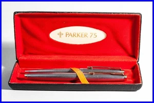 PARKER N° 75 SET mit Füller (BB 14K Feder) & Kugelschreiber in Sterling Silber - Bild 1 von 11