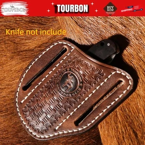 TOURBON Fodero Coltello Tascabile Pelle EDC Lama Pieghevole Coltelli Cintura Fondina Marsupio - Foto 1 di 24