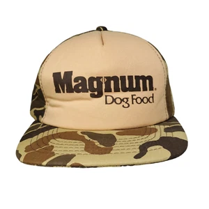 De Colección Magnum Comida para Perros Snapback Acolchado Camionero Sombrero Marrón Pato Camuflaje - Imagen 1 de 8
