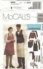2099 Mccall's Culinary Sewing Pattern Unisex UNIFORM JACKET, VEST, APRONS & TIES