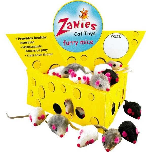 Zanies Cheese Wedge Cat Toy Display, 60 Fur Mice - Image 1 of 1