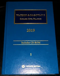 Watson & McGowan's Ontario Civil Practice 2019📘WITH CD ROM💿 - Picture 1 of 4