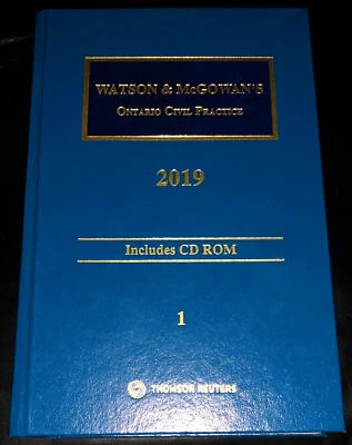 Watson & McGowan's Ontario Civil Practice 2019📘WITH CD ROM💿 - Image 1 of 4