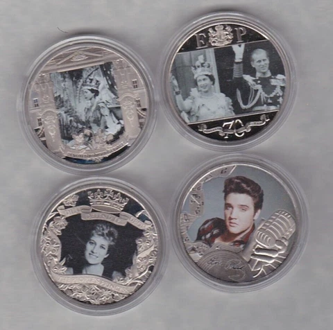 FOUR 2021 GIBRALTAR CUPRO NICKEL HALF CROWN COINS WITH CAPSULES MINT CONDITION Cover