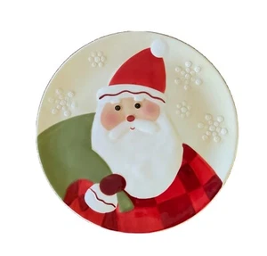 Piatto Biscotti Babbo Natale 10 1/2 in Ceramica HMK Biscotti Caramelle Piatto Vacanze - Foto 1 di 5