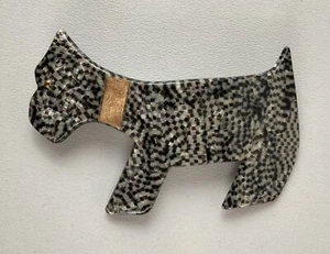 Vintage French Barrette Lucite Hair Clip Scottie Dog Made In France - Photo 1/15
