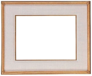 12 X 16 PLEIN AIR NATURAL LINEN PANEL w/ GOLD 3 3/4" WIDE STANDARD PICTURE FRAME - Picture 1 of 3
