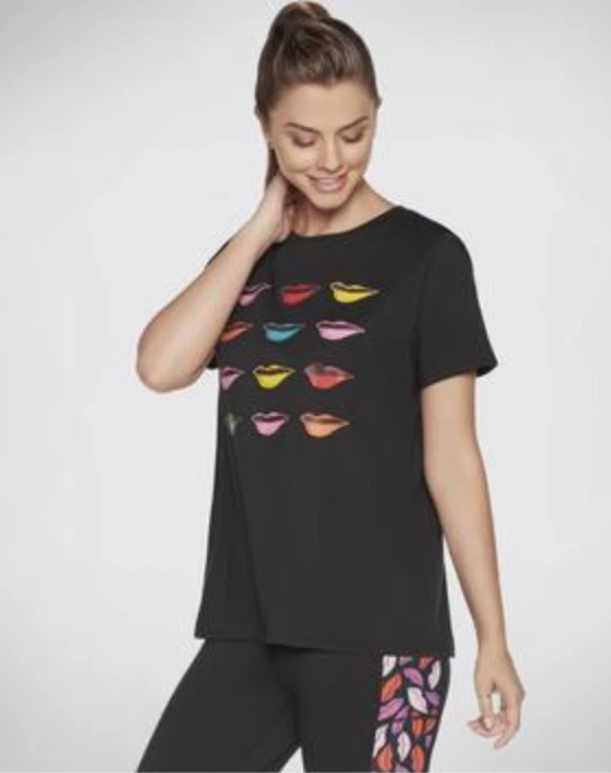 Camiseta negra Skechers Midnight Kiss para mujer talla 2XL Foto 1 de 1