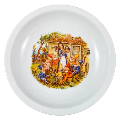 Kinderteller tief Suppenteller 20 cm Porzellan DDR Märchen Schneewittchen und di - Bild 1 von 3