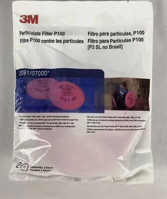 9 paquetes de filtro de partículas 3M 2091 07000 P100 para 5000, 6000, 7000, FF-400 Foto 1 de 3