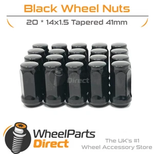 Wheel Nuts (20) 14x1.5 Black for Ford Transit Custom 12-20 on Aftermarket Wheels - Picture 1 of 3