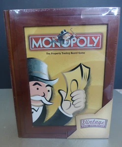 Monopoly Vintage Game Collection Wooden Bookshelf Edition 2005 Hasbro New Sealed - Picture 1 of 4