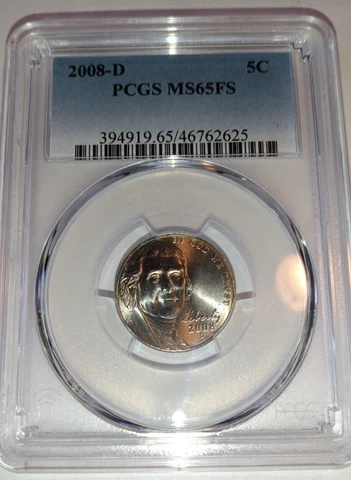 2008-D PCGS MS65FS JEFFERSON NICKEL Cover