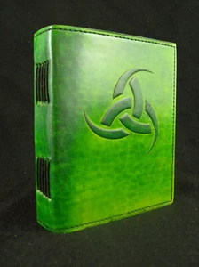 Nordisches Horn von Odin - handgefertigtes Leder Journal Tagebuch heidnisch Wicca Buch der Schatten - Bild 1 von 6