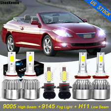 For Toyota Solara 2004 2005 2006 6000K LED Headlight + Fog Light Bulbs Kit