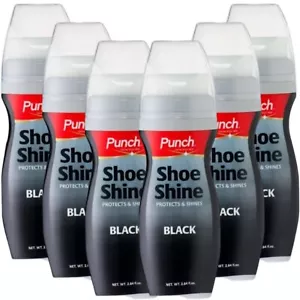 6 x Punch Shoe Shine Black Protects & Shine Polish 75ml - Picture 1 of 2