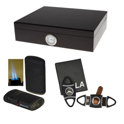 Germanus Humidor Geschenkset  Movella- Polymerbefeuchter, Cutter, Feuerzeug - Bild 1 von 4