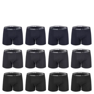 Set 24 Pezzi Boxer Uomo Mutande Cotone Elastico Intimo Nero Grigio Blu VEQUE - Foto 1 di 7