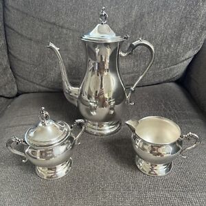 Vintage Pilgrim 3 Piece Silver Plate Tea/Coffee Set