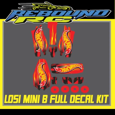 losi mini b 1/16th body graphics kit  /decal /sticker  standard body wing wheels - Image 1 of 2