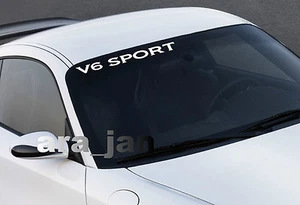 V6 SPORT windshield Vinyl Decal sticker racing speed car emblem logo WHITE - Bild 1 von 1