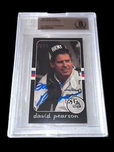 David Pearson PRESS PASS 1999 US ARMY RETRO LEGEND HOF signed card with BAS COA - Picture 1 of 2