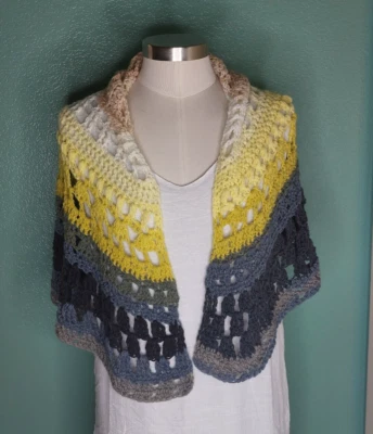 Новый мягкий кружевной многоцветный треугольник шаль надежном шарф ручной работы вязаный крючком - Изображение 1 из 4