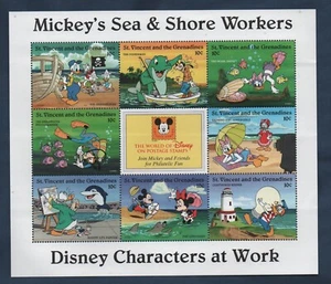 ST. VINCENT AND THE GRENADINES 1996 Disney Characters at Work - FOGLIETTO MNH** - Picture 1 of 1