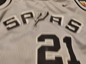 NBA Authentic Duncan #21 Spurs Nike SEWN San Antonio Jersey Length +2 Size Lrg - Picture 1 of 16