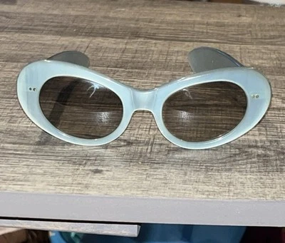 Gafas de sol Cari Michelle vintage Polaroid marco azul transparente *lente defectuosa Foto 1 de 4