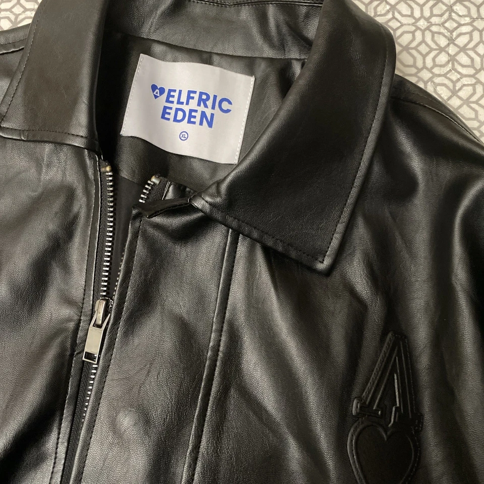 Aelfric Eden женщин кожаная куртка большого размера Y2k искусственного мотоцикла Bomber куртка XL - Изображение 1 из 4