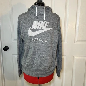 Nike Sportswear Gym Just Do It Gray Lightweight Funnel Neck Hoodie Youth XL - Picture 1 of 6