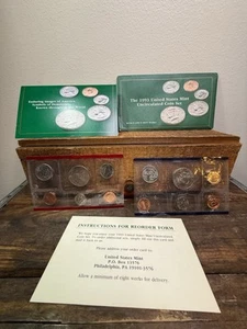 1993 US Mint 10 Coin Uncirculated Set Complete Philadelphia & Denver OGP & COA - Picture 1 of 2