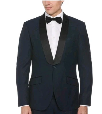 Perry Ellis Slim Fit Navy Tuxedo Suit  36S & Pant 30x30 - Image 1 of 4