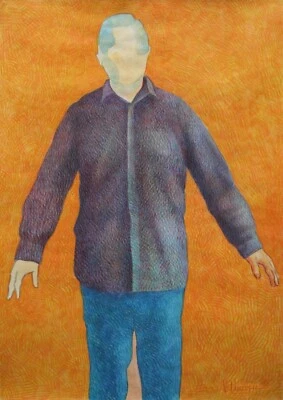 Lápices de colores dibujo sobre papel "A Man" Foto 1 de 2