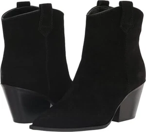 Kenneth Cole Women's Kara Leather Ankle Loafer Block Heel Pointed Toe Black 6.5 - Picture 1 of 8