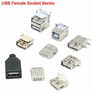 USB Female Socket:Type-A/B,DIP/SMT,Lateral Plug,Double-layer,Jack Connector Port - Picture 1 of 14